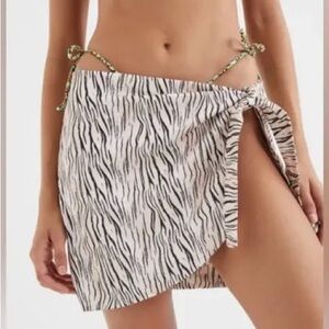 For Love & Lemons Zebra Print Wrap Skirt NWT Size Small